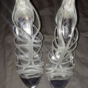 Silver Sparkly Prom Heels